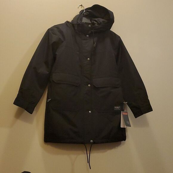 Eddie Bauer jacket womens size small black coat thermore insulated parka - Picture 3 of 16